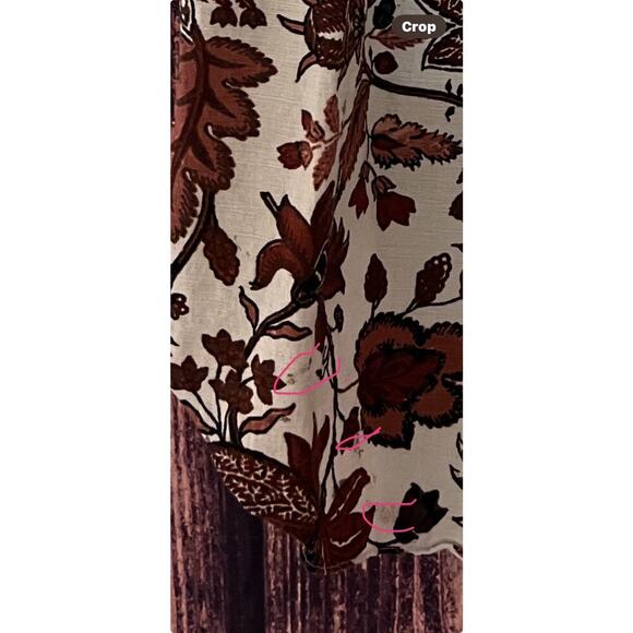 LShona Joy Women's Brown Pallenberg Floral Linen Peplum Blouse Sz 6 Ballon $335 - Picture 7 of 7